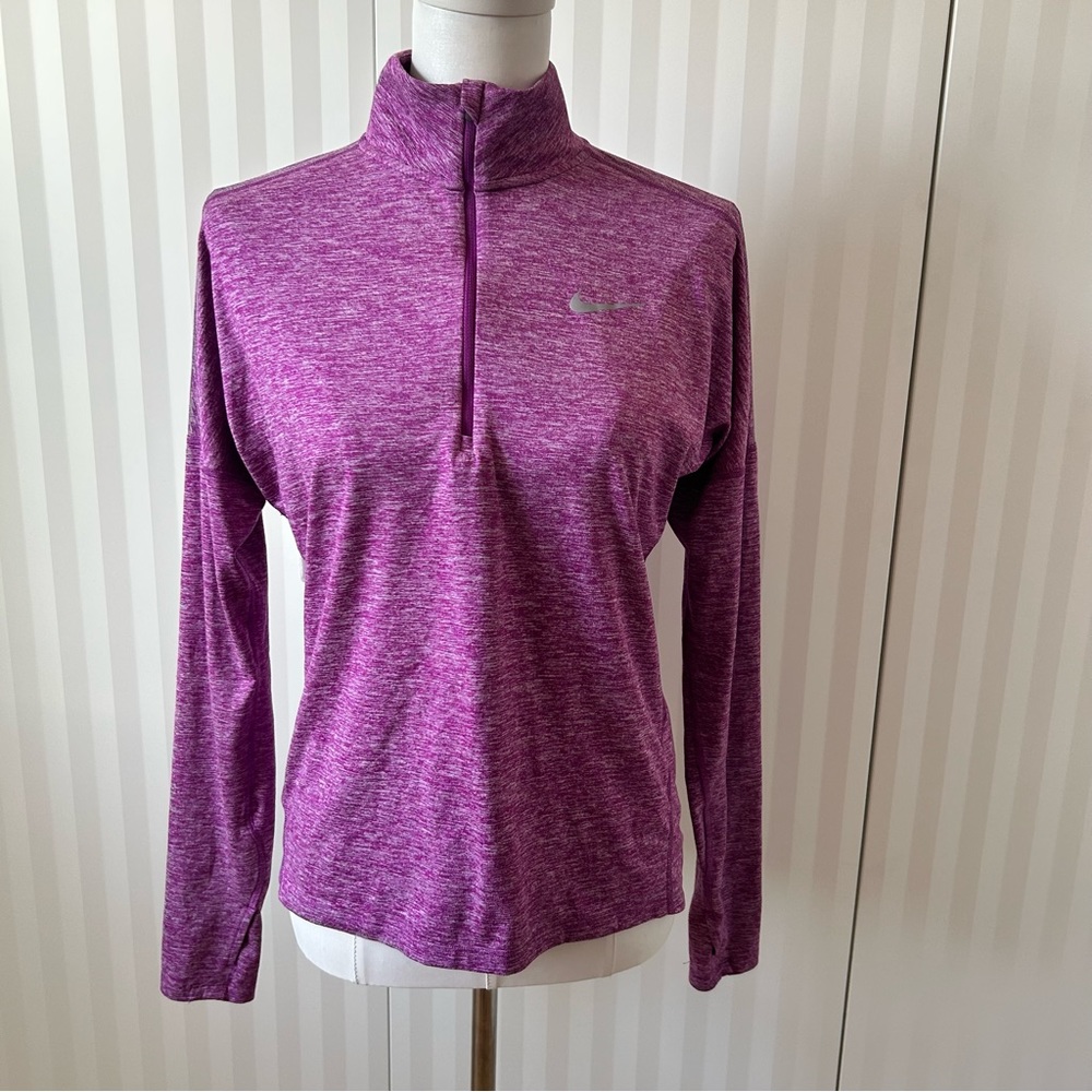 Nike run Dri-fit pink quarter zip long sleeve top Size S